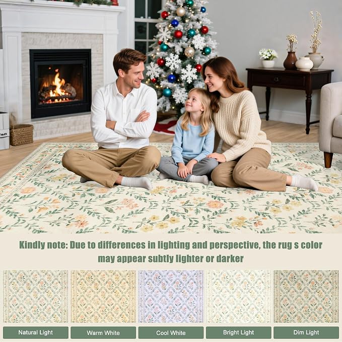Runner Rug for Entryway: 2.6x14 Kitchen Rugs Non Slip Washable Ultra-Thin Soft Floral Carpet Indoor Floor Stain Resistant Carpets for Hallway Bedroom Kitchen Laundry Bathroom Dorm Beige/Multi