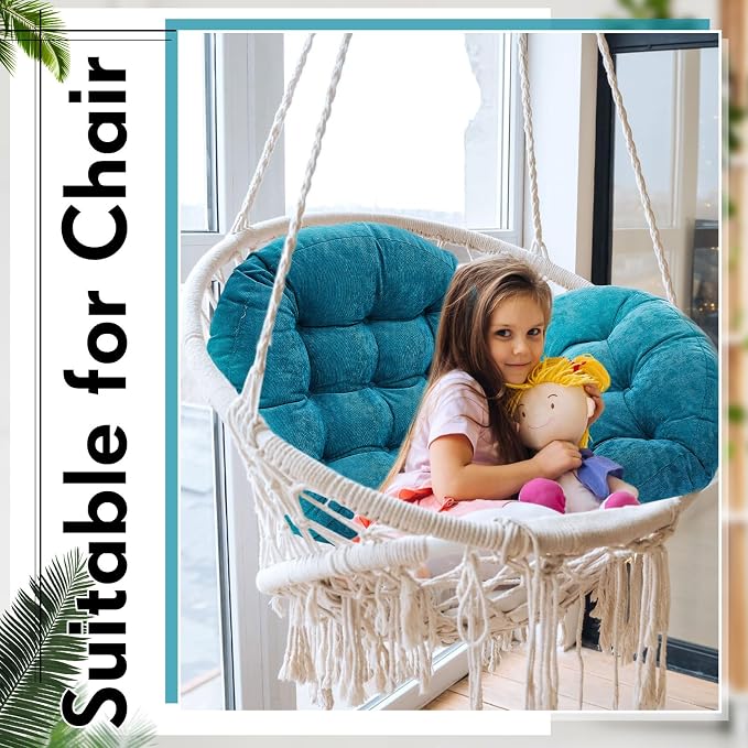 Jerify 2 Pcs Floor Pillow Cushions Large Round Square Large Meditation Floor Pillow for Classroom Adult Meditation Picnic Party Seating Learning Daycare School (Round,Aquamarine)