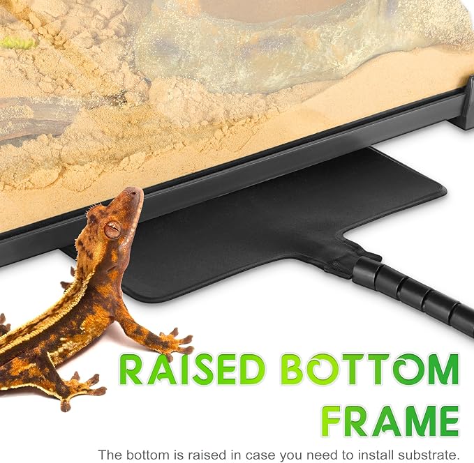 10"x10"x14" Reptile Terrarium, Single-Door Glass Arboreal Vivarium for Small Arboreal Lizards Such as Juvenile Green Anoles, with Lock, Cable Port & Waterproof Deep Base Below Front Door