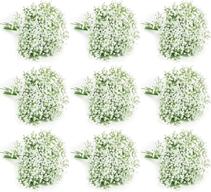 120 Pcs Baby Breath Artificial Flowers Bulk，White Artificial Flowers Artificial Baby Breath Gypsophila Flowers para Decoracion for Wedding Party Home Decoration (120 PCS)