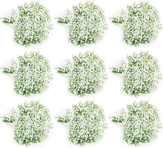 120 Pcs Baby Breath Artificial Flowers Bulk，White Artificial Flowers Artificial Baby Breath Gypsophila Flowers para Decoracion for Wedding Party Home Decoration (120 PCS)