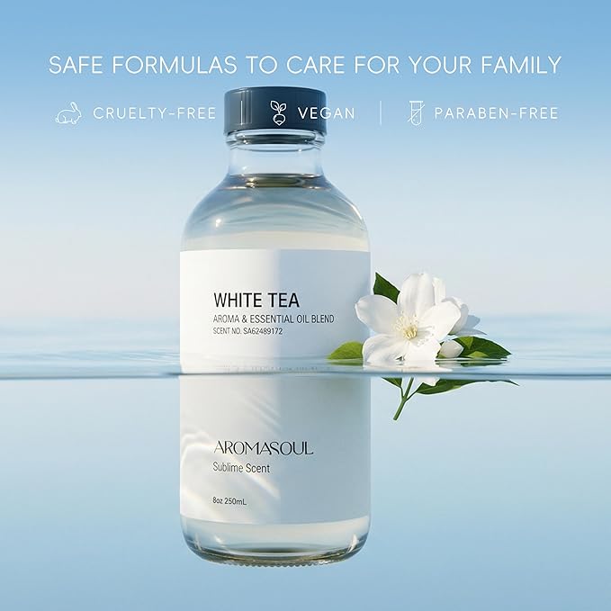 White Tea Aroma Essential Oil Blend Sublime Scent, Hotel Diffuser Oil Inspired by The White Tea Scent - Premium Fragrance Oil No. SA62489172 for Ultrasonic and Waterless Diffusers - 250 mL, 8 fl oz