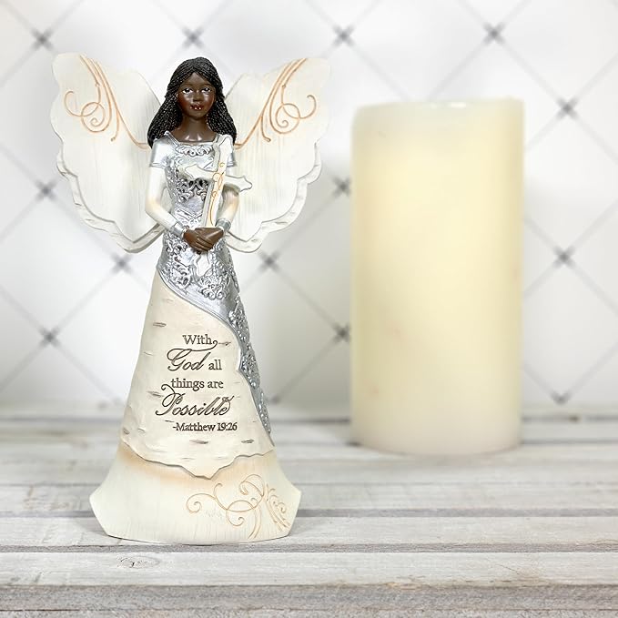 Pavilion Gift Company - with God - 6.5" EBN Angel with Cross