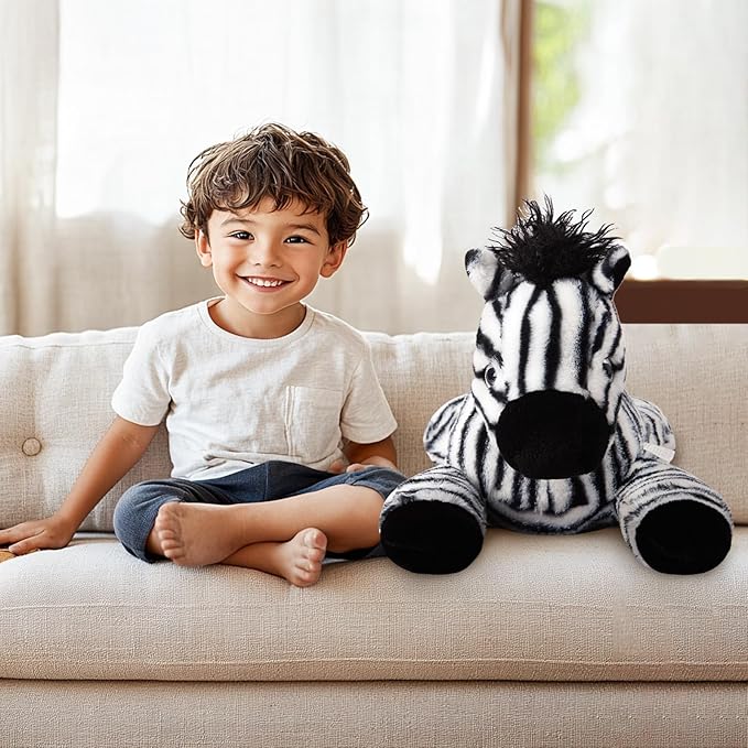 Niuniu Daddy 20" | 3.3 Pound Zebra Weighted Stuffed Animals for Kids Adults, Soft Zebra Weighted Beads for Stuffed Animals for Hugging, Cute Plush Toy for Gift Birthday Christmas Holiday Easter