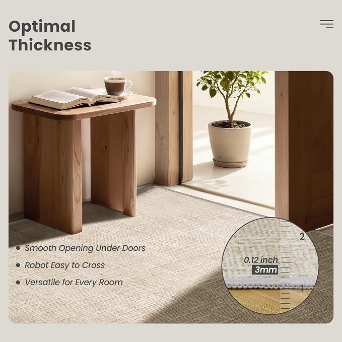 Valenrug 4x6 Area Rug - Stain Resistant 4x6 Rugs for Living Room, Non Slip High-Low Pile Textured Area Rugs for Bedroom, Folable Machine Washable Area Rug (4'x6', Beige)
