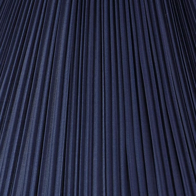 Aspen Creative 33195, Transitional Hardback Empire Shaped Mushroom Pleated Dark Blue Spider Shade, 6" Top x 16" Bottom x 12" Slant