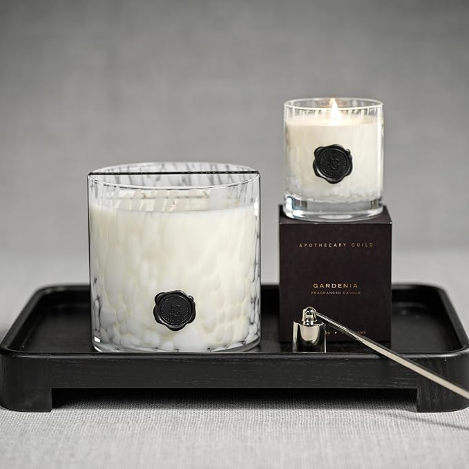 Zodax Apothecary Guild Scented Opal Glass Jar Candle- 50 oz/3-Wick - Gardenia