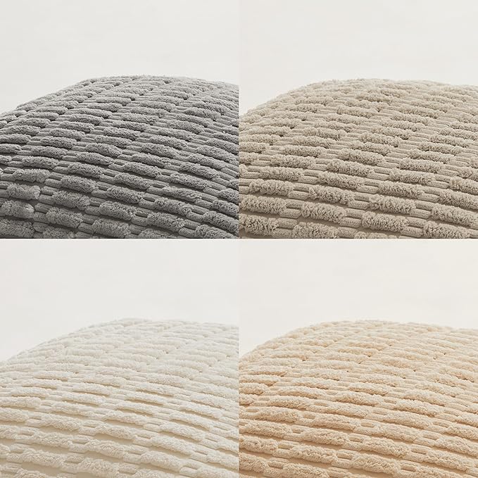 Fancy Homi 4 Packs Decorative Throw Pillow Covers for Living Room Couch Bed, Modern Farmhouse Boho Home Décor Accent Cushion Case, 20" x 12" (Pack of 4), Neutral