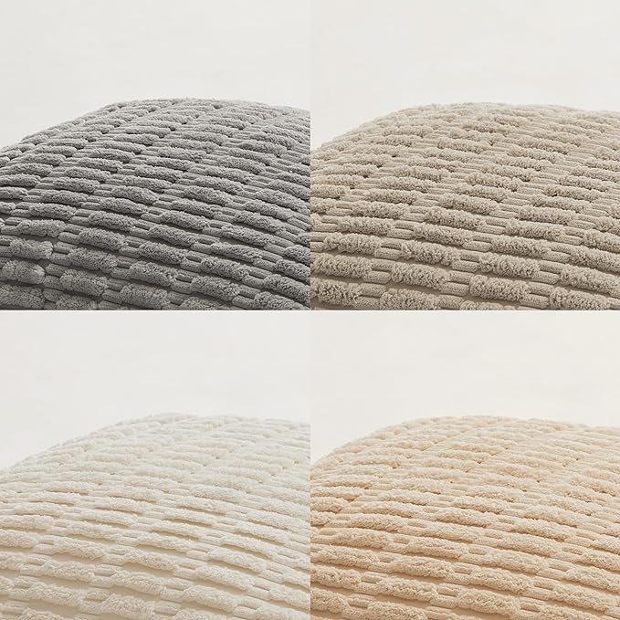 Fancy Homi 4 Packs Decorative Throw Pillow Covers for Living Room Couch Bed, Modern Farmhouse Boho Home Décor Accent Cushion Case, 20" x 20" (Pack of 4), Neutral