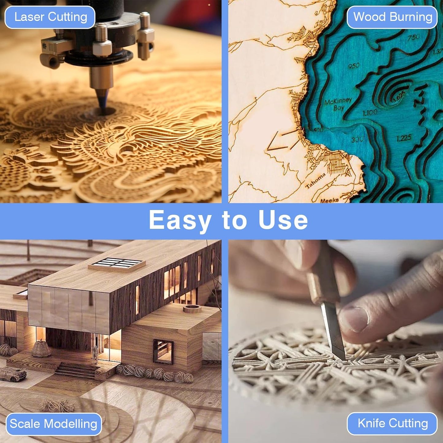 12 Pack Basswood Sheets for Crafts 12x18x1/8 Inch, 3mm Thick Unfinished Plywood for Laser Cutting & Engraving, DIY Ornaments and Architectural Model