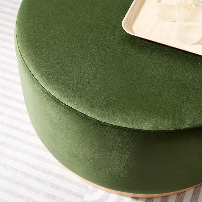 Modway Large 29" Round Performance Velvet Upholstered Upholstered Ottoman