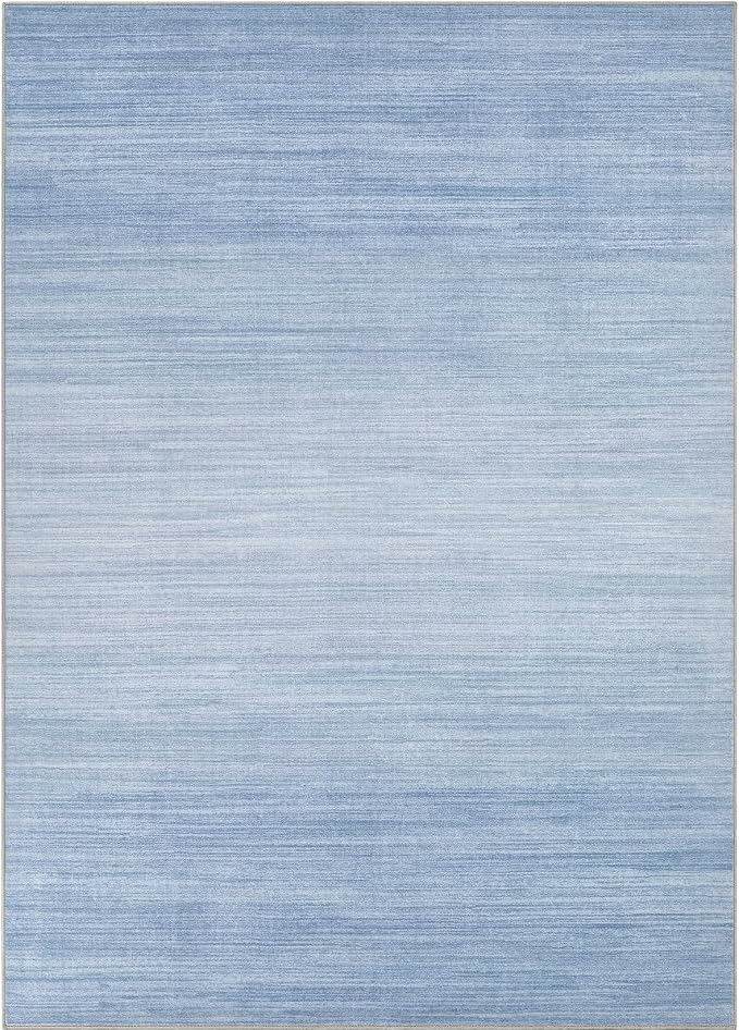 UERMEI 6x9 Washable Area Rug - Neutral Modern Abstract Living Room Rugs, Non-Slip Soft Large Indoor Floor Carpet for Bedroom Home Office & Under Dining Table Decor, Blue
