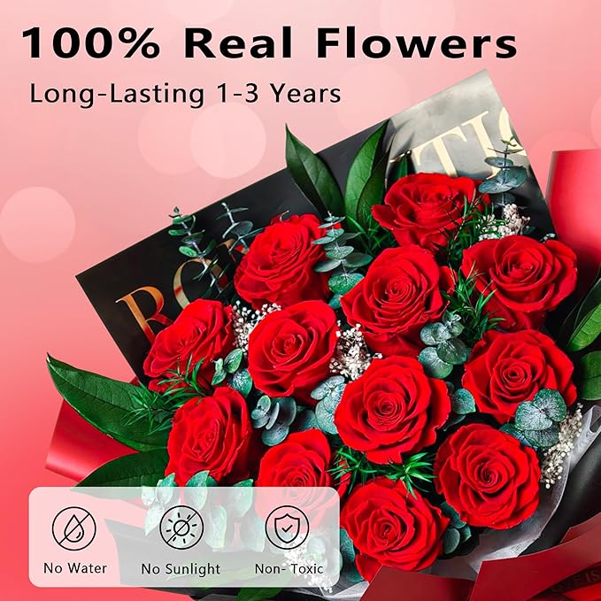 Vrioca Flowers for Delivery, Preserved Flowers Bouquets, Birthday Gifts for Women Mom