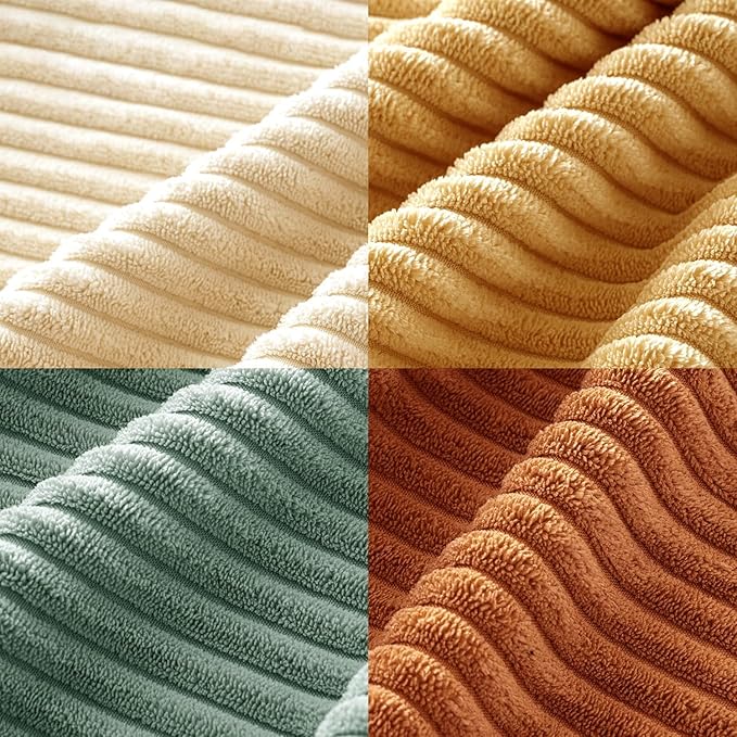 MIULEE Boho Farmhouse Throw Pillow Covers 24x24 Inch Set of 4 Summer Modern Natural Decorative Cushion Covers Soft Corduroy Spring Decor for Couch Bed Sofa Living Room Orange Teal Gradient Series