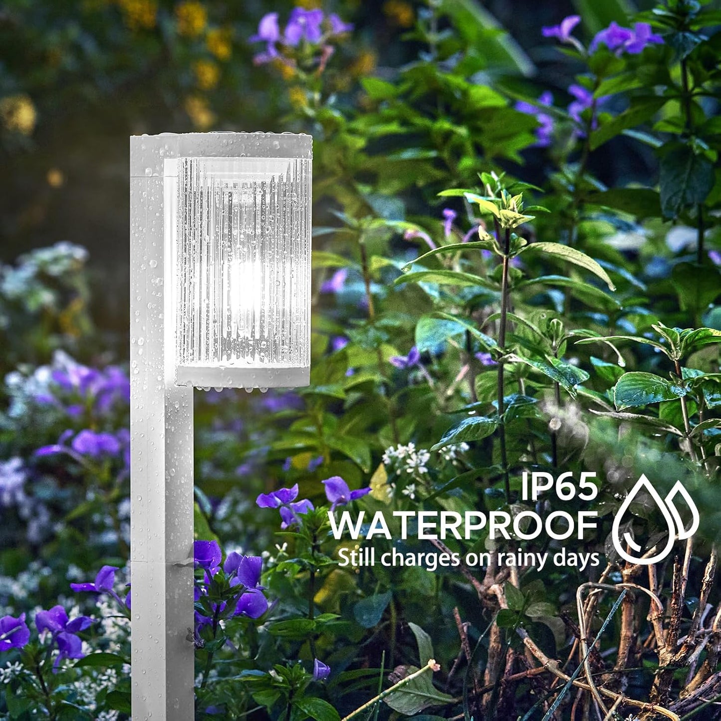 Solar Pathway Lights Outdoor, 2 Pack Upgraded Outdoor Solar Lights for Outside Super Bright Up to 12Hrs, IP65 Waterproof Solar Garden Lights for Yard Landscape Path Walkway Decoration(Cool White)