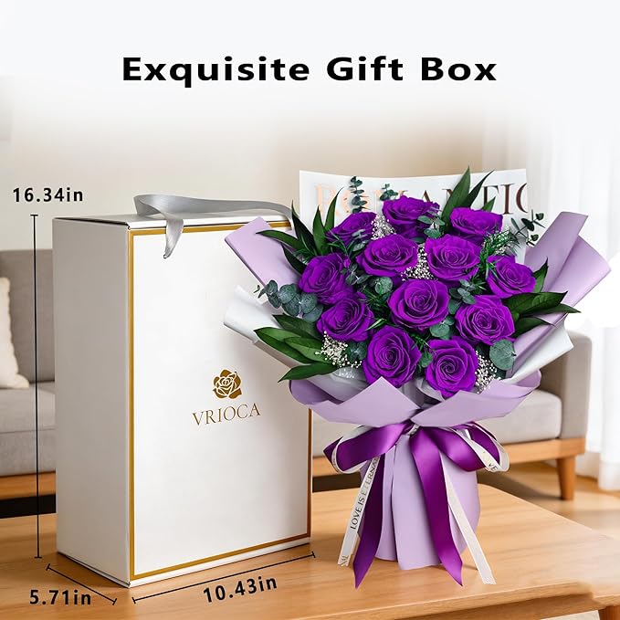 Vrioca Flowers for Delivery, Preserved Flowers Bouquets, Birthday Gifts for Women Mom