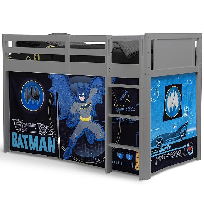Batman Loft Bed Tent - Curtain Set for Low Twin Loft Bed (Bed Sold Separately) by Delta Children