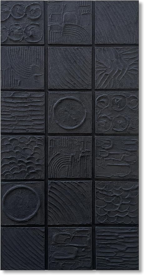 NANKAI Art Hand-Drawn 48x24 inch Pure Black Textured wall Decoration Painting. Modern Abstract Oil Painting. Suitable for wall Decoration in Living Rooms, bedrooms and corridors