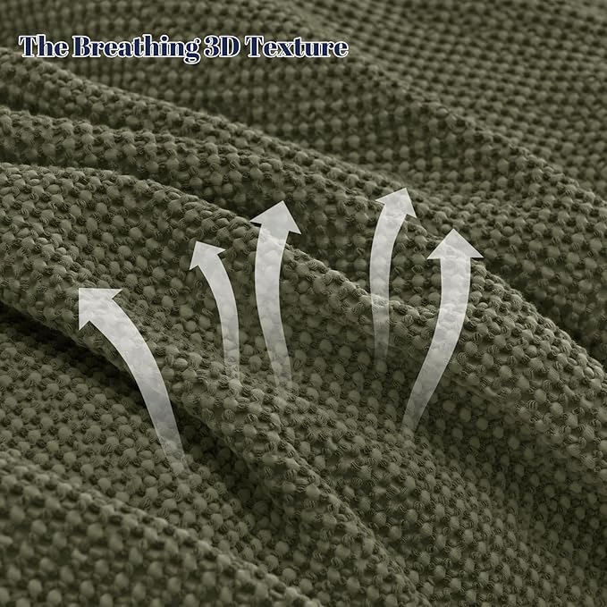 PHF Stone Washed 100% Cotton Waffle Blanket, Vintage Deep Honeycomb Texture, Breathable Thermal Blanket for Bed & Home Decor, All Season Layering - King, Undyed/Raw