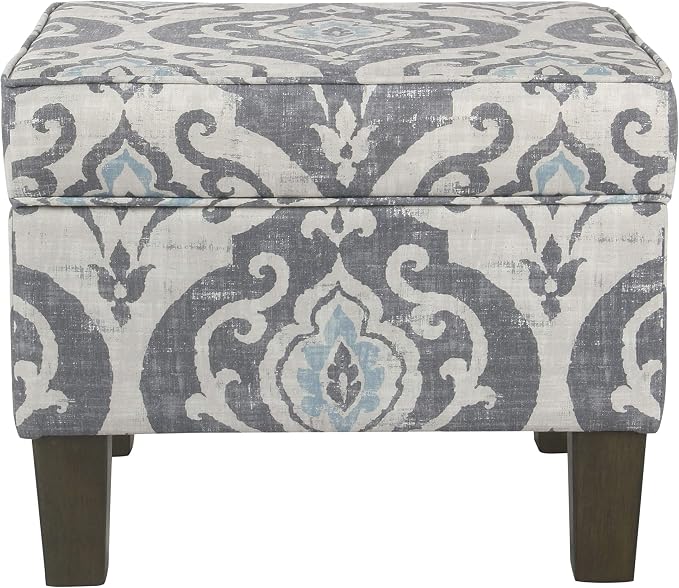 HomePop 22" Modern Rectangular Storage Ottoman - Suri Blue