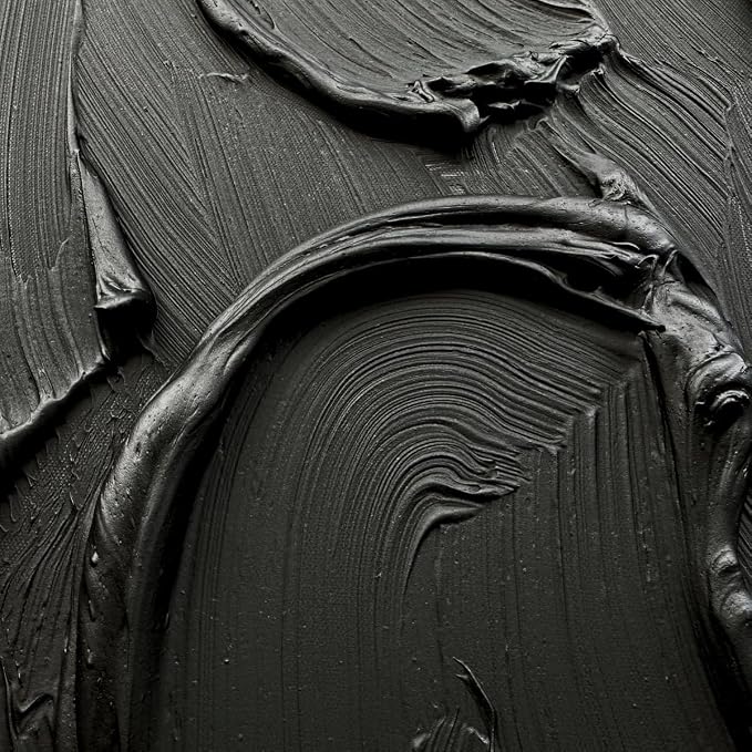 zoinart Hand Painted Pure Black Wall Art Minimalist Oil Painting 24x36 Inches Vertical Thick Textured Wall Art Home Office Decoration