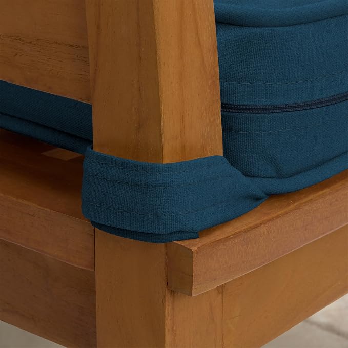 Arden 19 x 19 Luxury Foam Outdoor Double Welted Dining Seat Cushion, Made with PROFOAM, Performance Fabric, Rain-Proof, Fade Resistant, Classic Navy Woven Solid