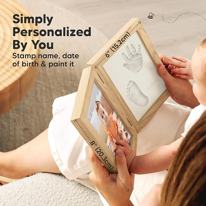 KeaBabies Baby Footprint Kit, Baby Shower Gifts for Girls, Boys and First 5 Years Baby Memory Journal - Personalized Baby Hand and Footprint Kit Keepsake - 90 Pages Hardcover First Year Memory Book