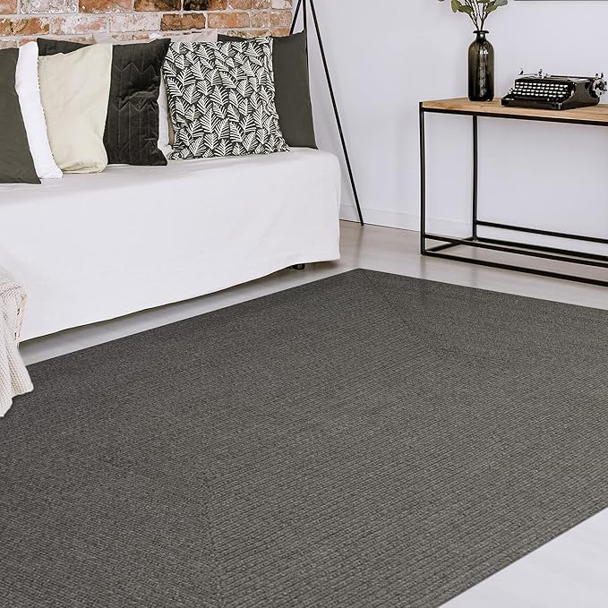 Superior Indoor/ Outdoor Large Area Rug, Reversible Braided Home Floor Decor for Living Room, Kitchen, Entryway, Patio, Front Porch, Deck, Modern, Boho, Farmhouse Style, 4' x 6', Canvas