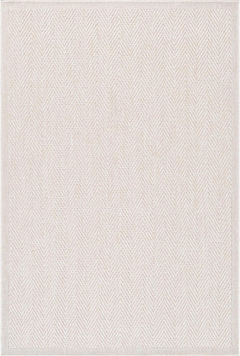CAMILSON Easy Jute Rug 9x12, Indoor Outdoor Off-White Color Fiber Area Rugs for Living Room and Patio Rug Herringbone Seagrass Boho Woven Design Easy-Cleaning Washable Outside Carpet Alfombras 9 x 12