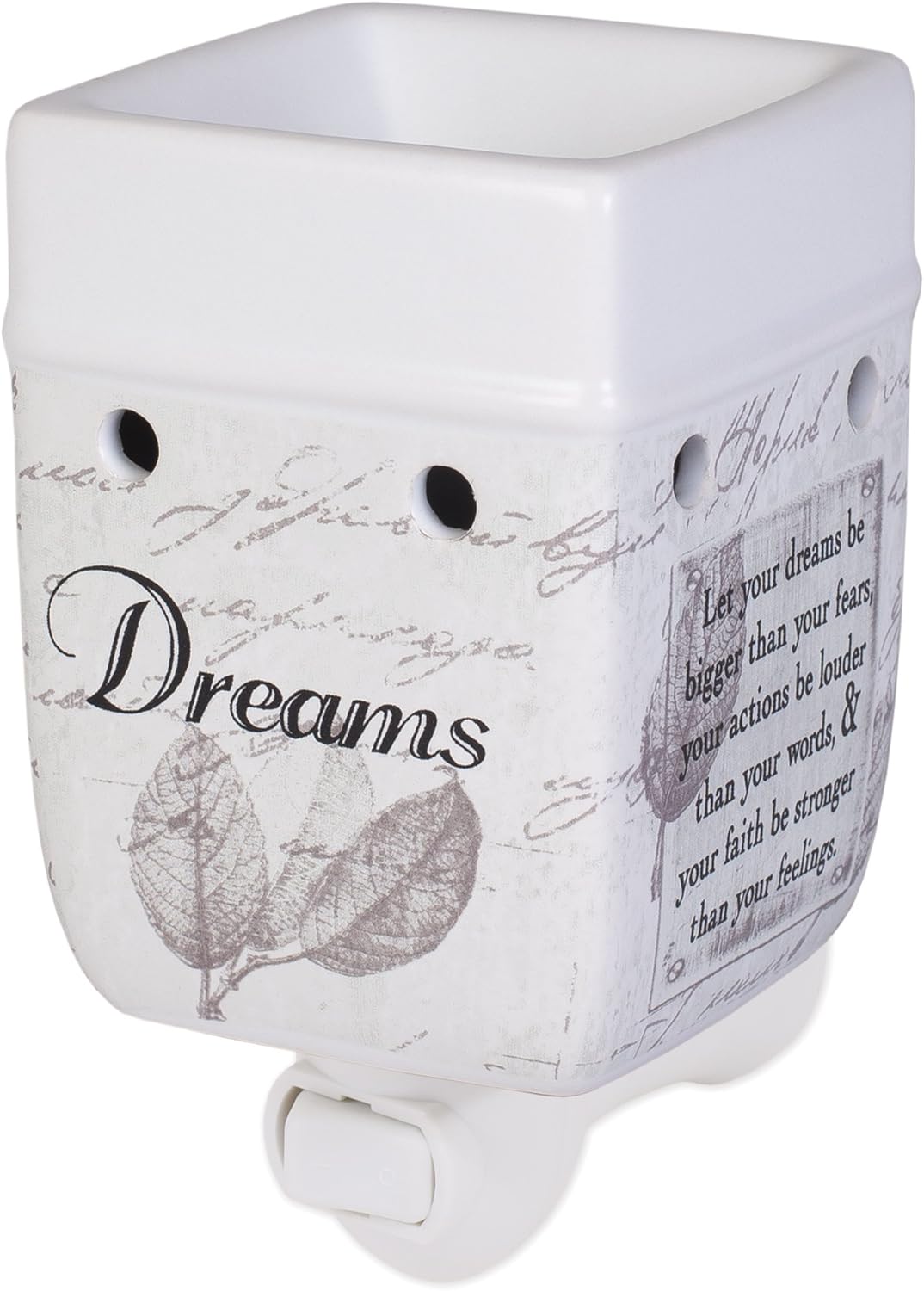 Elanze Designs 2 Pc Set Braver Stronger Smarter, Dream Bigger Ceramic Stoneware Plug-in Tart Oil Wax Warmers
