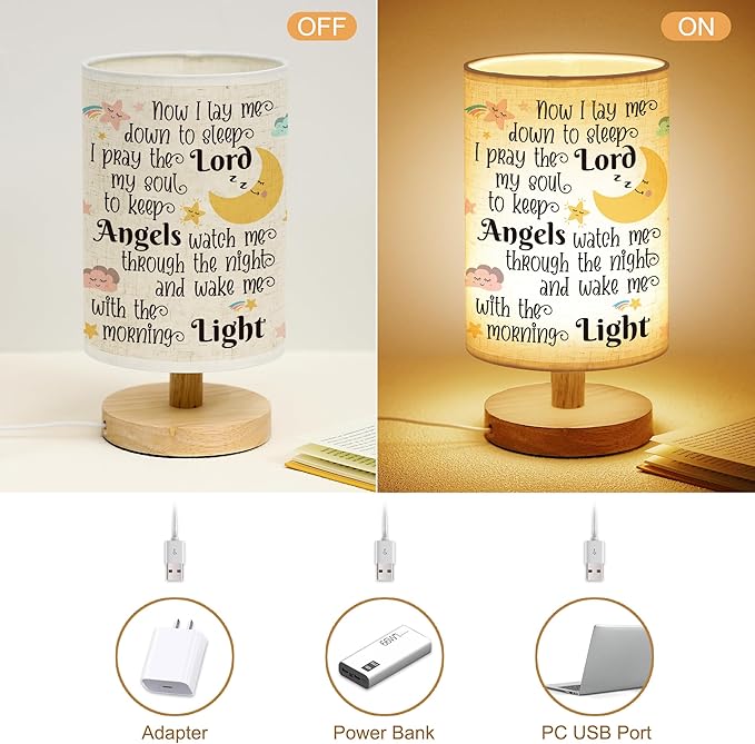 WSYEAR Baptism Gifts for Girl & Boy - Baby Christening Gifts, Nursery Decor Night Light - Now I Lay Me Down to Sleep