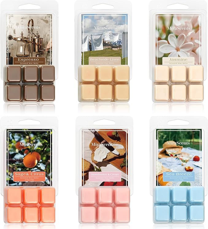 Spring Scented Wax Melts - Spring & Summer Wax Melts,Mix Scented Long Lasting Scented Wax Melts,Natural Soy Wax Cubes for Wax Warmer,Candle Melts Gift, 2.5 oz (6 Pack)
