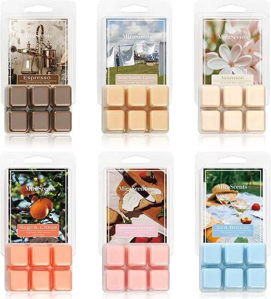 Spring Scented Wax Melts - Spring & Summer Wax Melts,Mix Scented Long Lasting Scented Wax Melts,Natural Soy Wax Cubes for Wax Warmer,Candle Melts Gift, 2.5 oz (6 Pack)