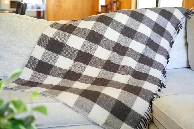 Briomhar Tartan Throw Blanket Plaid - Scottish Wool Blanket, Thick Warm Throw with Fringed Edges 60 x 70 inches (Jacob)