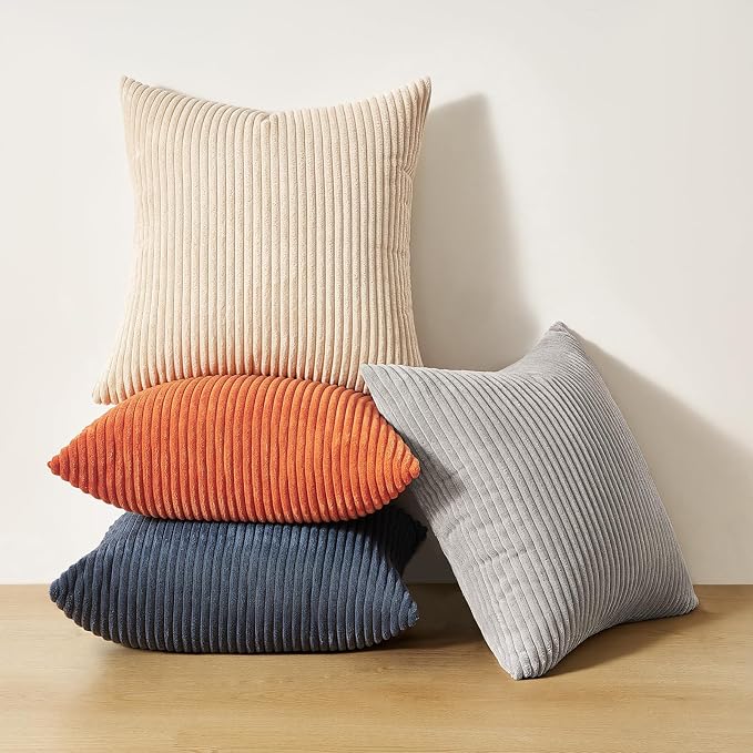 Topfinel Pack of 4 Decorative 22x22 Inch Velvet Pillow Covers Boho Couch Throw Pillows Blue and Yellow Farmhouse for Bed Accent Modern Pillowcase Sofa Livingroom Home Decor