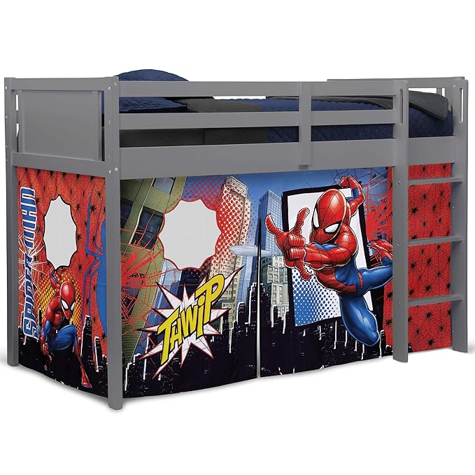 Spider-Man Loft Beds Tent - Curtain Set for Low Twin Loft Bed (Bed Sold Separately) by Delta Children (Pack of 10)