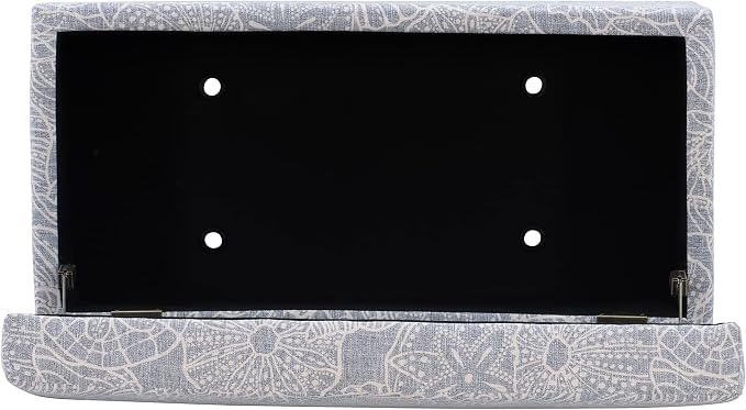 Linon Stone Upholstered Storage Stephanie Ottoman