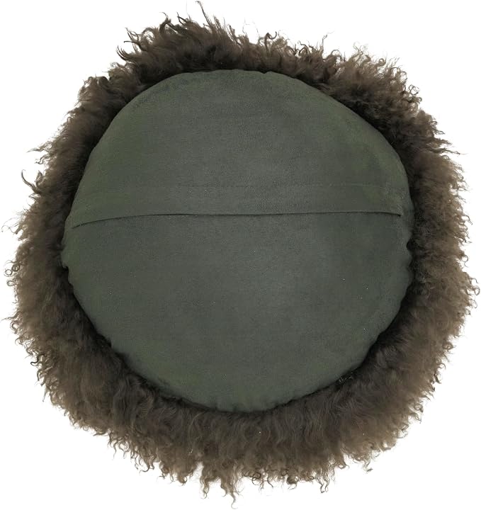 SARO LIFESTYLE 100% Wool Mongolian Lamb Fur Poly Filled Throw Pillow