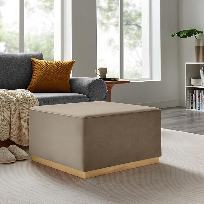 Modway Large 28" Square Performance Velvet Upholstered Upholstered Ottoman
