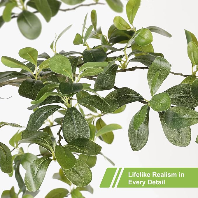 Black Olive Tree 6ft, Artificial Shady Lady Tree with Natural Trunk and Realistic Leaves, Tall Floor Plants for Living Room Decor Home Office Indoor Pack of 1