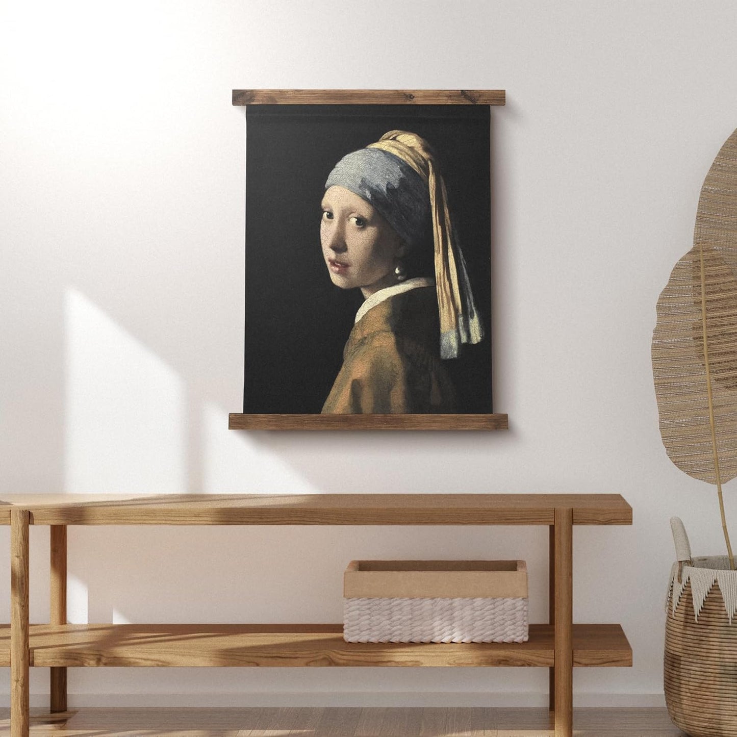 American Art Decor Girl with a Pearl Earring Tapestry Vintage Hanging Canvas Wall Art by Johannes Vermeer