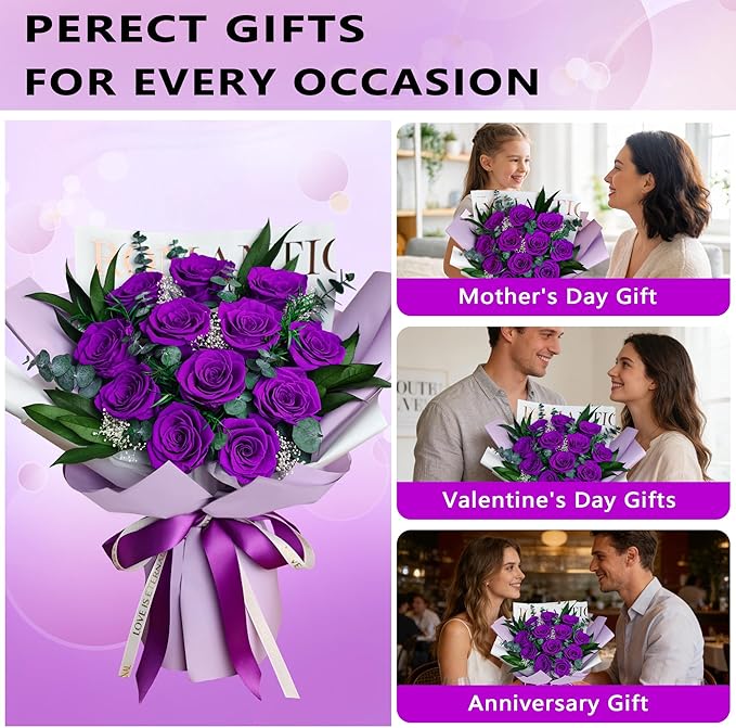 Vrioca Flowers for Delivery, Preserved Flowers Bouquets, Birthday Gifts for Women Mom