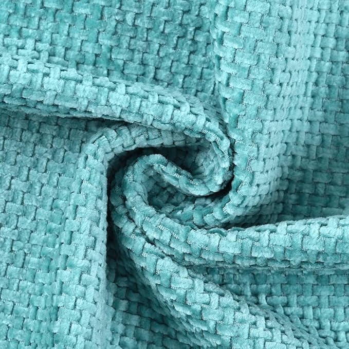 MADIZZ Decorative Chenille Velvet Throw Pillow Covers Set of 2 Soft Boho Textured Neutral Couch Throw Pillow for Bed Modern Farmhouse Home Decor for Sofa Livingroom Turquoise 16x16 Inch