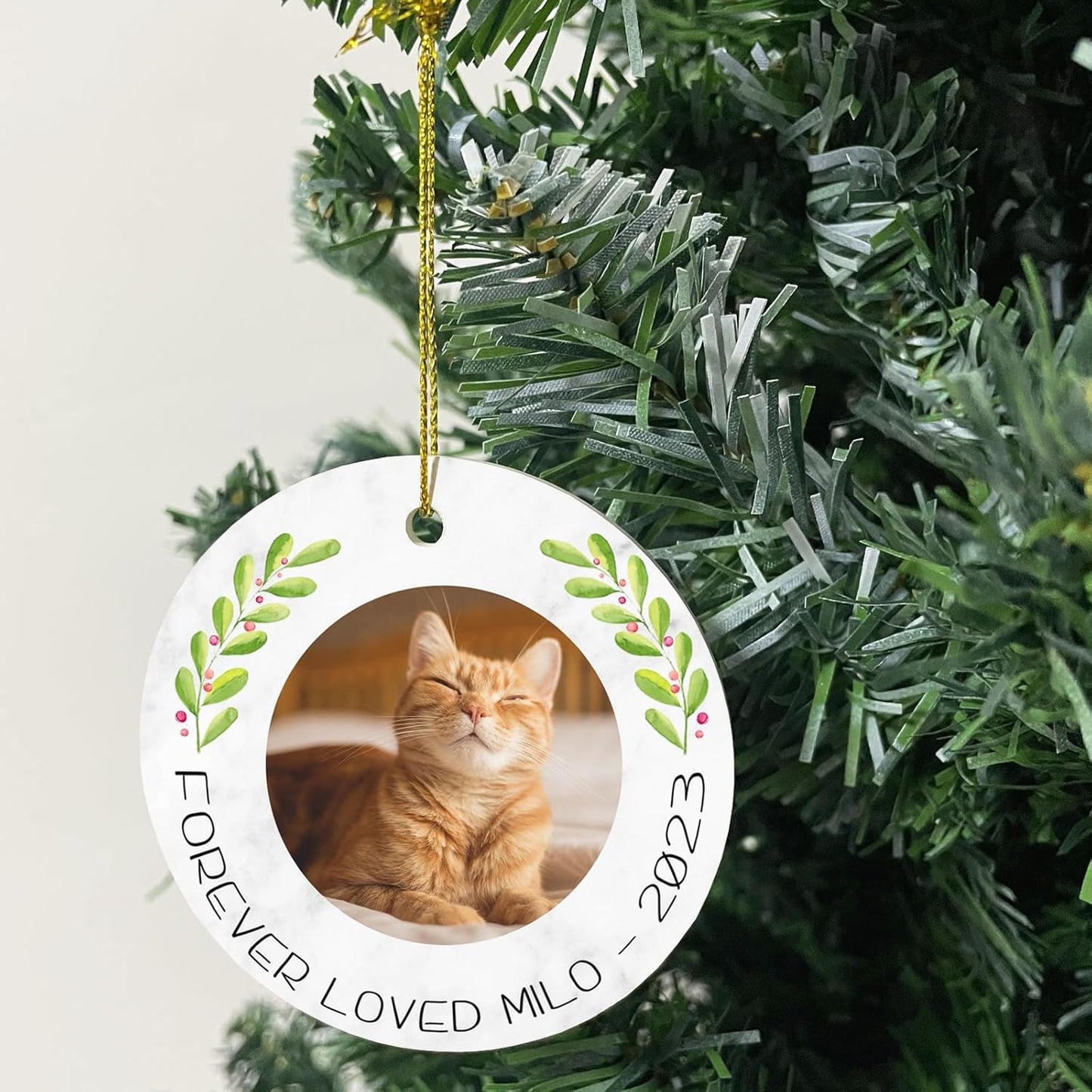 Personalized Christmas Ornaments,Double-Sided Ceramics Picture & Photo Custom Dog Cat Pet Ornament,Dog 1st Ornament 2025,Customized Xmas Ornaments