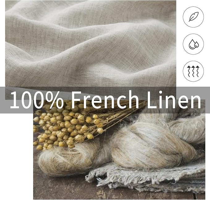 ATLINIA 100% Linen Pillowcases Set of 2, King Size 20" x 36" Pillow Case, Linen Pillow Sham