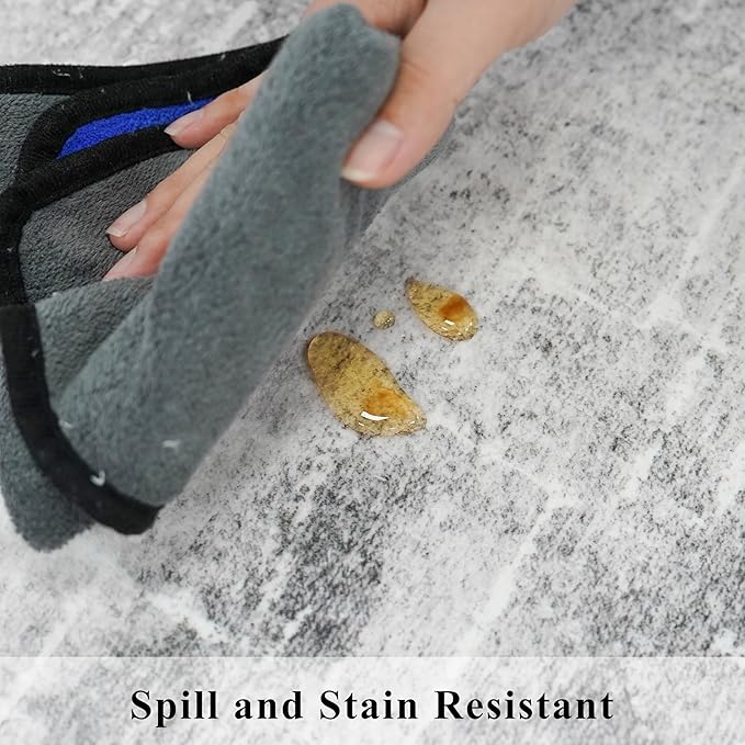 HY HAOYUNLAI Abstract 2x8 Runner: Washable Non-Slip 8ft Hallway Carpet Stain-Resistant Laundry Room Kitchen Area Rug Throw Entryway Foyer Mat Soft Living Room Bedroom Beside Runner Rug(2x8,Light/Grey)