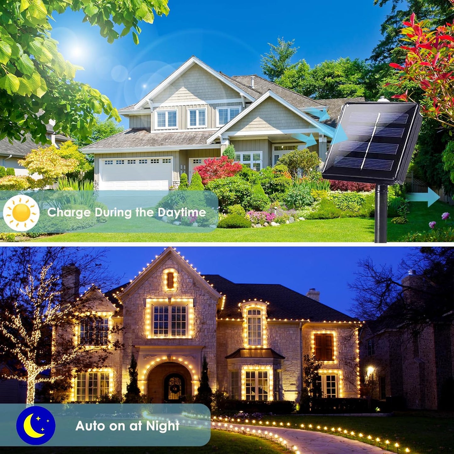 4-Pack Solar String Lights for Outside, Total 400LED Solar Lights Waterproof, Outdoor Twinkle Light Copper Wire 8 Modes Fairy Light for Xmas Tree Garden Party Wedding Decor (Warm White)