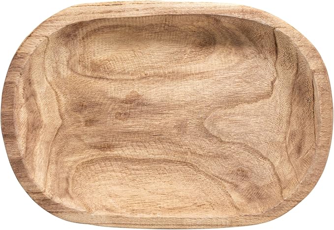 Bloomingville Hand-Carved Paulownia Wood Bowl, Natural