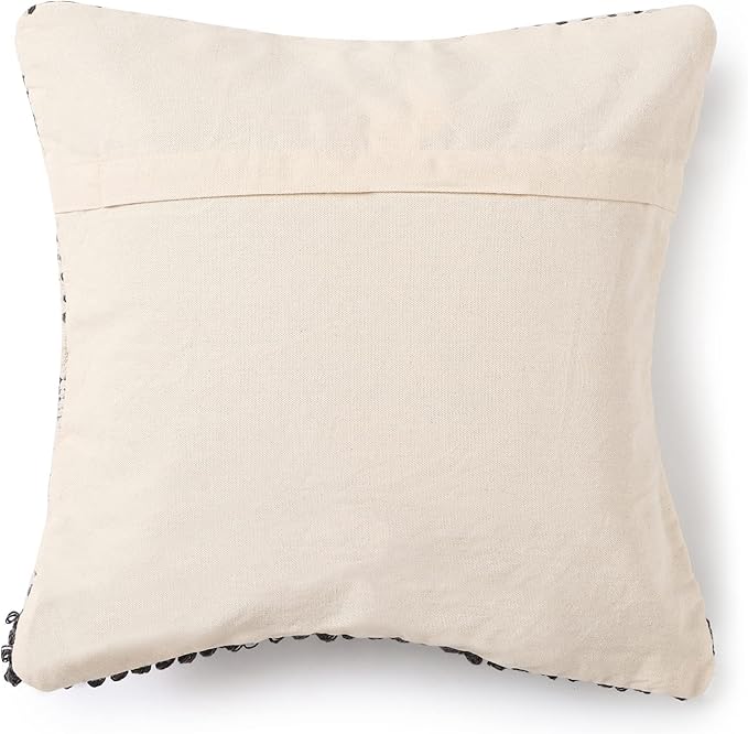REDEARTH · Boho Textured Throw Pillow - Cushion Covers Woven Tufted Decorative Farmhouse Cases Set for Couch - Sofa - Bed - Dining - Patio - Outdoor - 100% Cotton (18"x18" -Precis Descant) Pack of 2