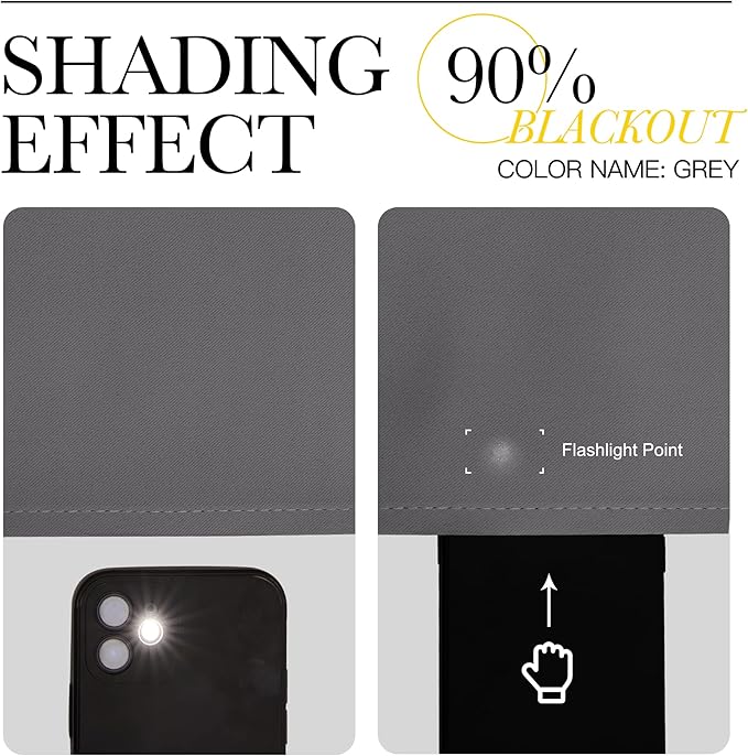 NICETOWN Blackout Curtains 84 for Office - 3 Pass Microfiber Noise Reducing Thermal Insulated Solid Rod Pocket Blackout Window Panels/Drapes (2 Panels, 42 x 84 Inch, Gray)